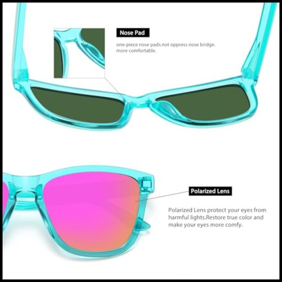 Polarized Sunglasses with UV Protection, Plastic Frame, Retro Style main image 6